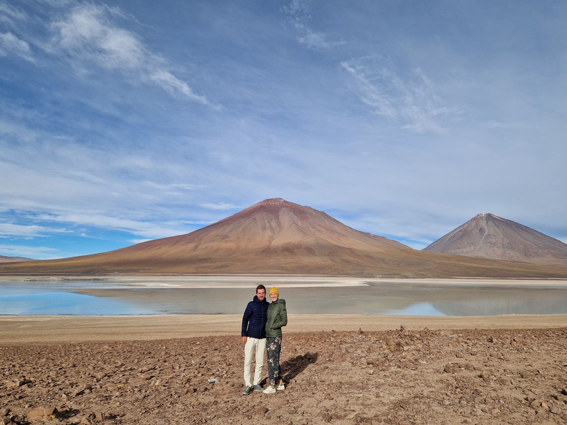 Weiße und grüne Lagune Bolivien