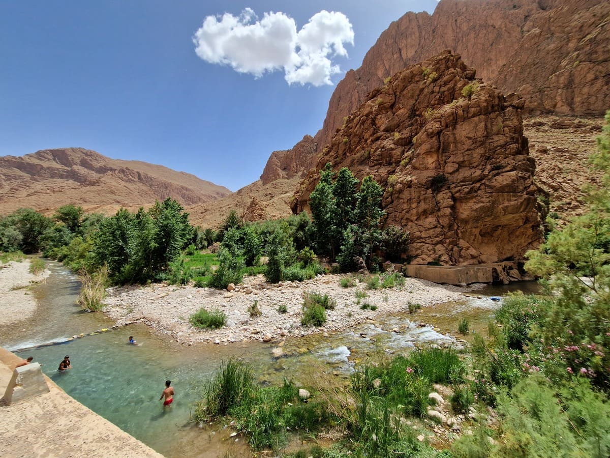 Badestelle nähe der Todra Schlucht