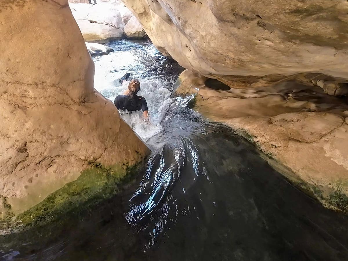 Natürliche Wasserrutsche