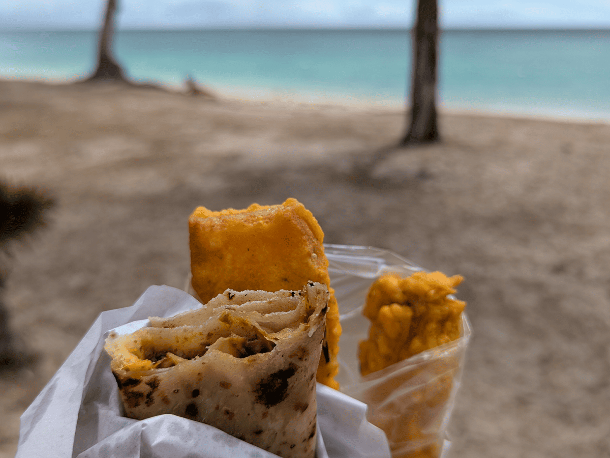 Rotis vom Foodstand am Flic en Flac Strand