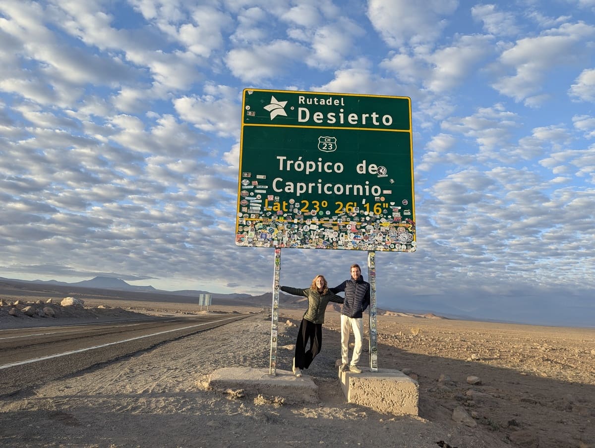 Südlicher Wendekreis der Atacama Wüste in Chile